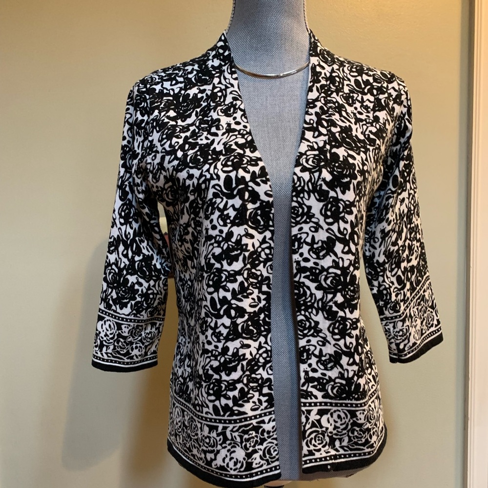 Sarah Spencer black and white Cotton/nylon sweater size M